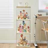 Maxbell Showcase Stackable Dustproof Figures Display Stand Storage Case Display Case beige