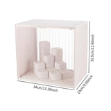 Maxbell Showcase Stackable Dustproof Figures Display Stand Storage Case Display Case white