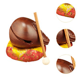 Maxbell Wood Fish Drum Traditional Compact Wooden Fish Balsam for SPA Office Counter 3inch