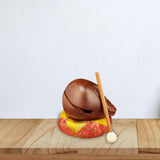 Maxbell Wood Fish Drum Traditional Compact Wooden Fish Balsam for SPA Office Counter 5inch