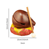 Maxbell Wood Fish Drum Traditional Compact Wooden Fish Balsam for SPA Office Counter 5inch