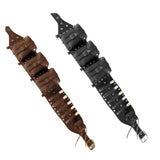 Maxbell Medieval Waist Belt Faux Leather Renaissance Accessories for Carnivals Party Black