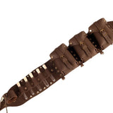 Maxbell Medieval Waist Belt Faux Leather Renaissance Accessories for Carnivals Party Brown