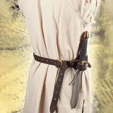 Maxbell Medieval Waist Belt Faux Leather Renaissance Accessories for Carnivals Party Brown