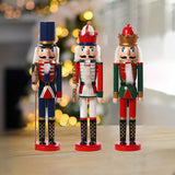 Maxbell 3 Pieces Wooden Christmas Nutcracker Crafts for Xmas Gift Fireplace Tabletop