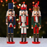 Maxbell 3 Pieces Wooden Christmas Nutcracker Crafts for Xmas Gift Fireplace Tabletop
