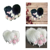 Maxbell Cat Claw Gloves Dress up Plush Gloves for Party Stage Performance Masquerade black
