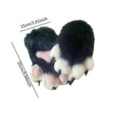 Maxbell Cat Claw Gloves Dress up Plush Gloves for Party Stage Performance Masquerade black