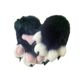 Maxbell Cat Claw Gloves Dress up Plush Gloves for Party Stage Performance Masquerade black