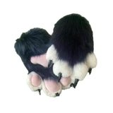 Maxbell Cat Claw Gloves Dress up Plush Gloves for Party Stage Performance Masquerade black