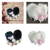 Maxbell Cat Claw Gloves Dress up Plush Gloves for Party Stage Performance Masquerade black