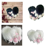 Maxbell Cat Claw Gloves Dress up Plush Gloves for Party Stage Performance Masquerade black