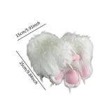 Maxbell Cat Claw Gloves Dress up Plush Gloves for Party Stage Performance Masquerade white