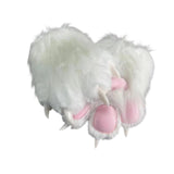 Maxbell Cat Claw Gloves Dress up Plush Gloves for Party Stage Performance Masquerade white