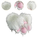 Maxbell Cat Claw Gloves Dress up Plush Gloves for Party Stage Performance Masquerade white