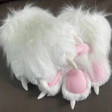Maxbell Cat Claw Gloves Dress up Plush Gloves for Party Stage Performance Masquerade white