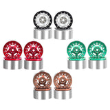 Maxbell 4Pcs RC Wheel Rim Set Replace Metal Wheel Rim Hub for D90 1:10 Scale Vehicle Argent