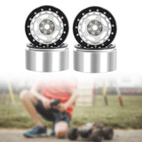 Maxbell 4Pcs RC Wheel Rim Set Replace Metal Wheel Rim Hub for D90 1:10 Scale Vehicle Argent