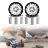 Maxbell 4Pcs RC Wheel Rim Set Replace Metal Wheel Rim Hub for D90 1:10 Scale Vehicle Argent