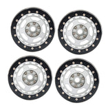 Maxbell 4Pcs RC Wheel Rim Set Replace Metal Wheel Rim Hub for D90 1:10 Scale Vehicle Argent