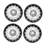 Maxbell 4Pcs RC Wheel Rim Set Replace Metal Wheel Rim Hub for D90 1:10 Scale Vehicle Argent