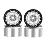 Maxbell 4Pcs RC Wheel Rim Set Replace Metal Wheel Rim Hub for D90 1:10 Scale Vehicle Argent