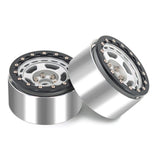 Maxbell 4Pcs RC Wheel Rim Set Replace Metal Wheel Rim Hub for D90 1:10 Scale Vehicle Argent