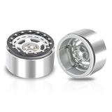 Maxbell 4Pcs RC Wheel Rim Set Replace Metal Wheel Rim Hub for D90 1:10 Scale Vehicle Argent