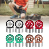 Maxbell 4Pcs RC Wheel Rim Set Replace Metal Wheel Rim Hub for D90 1:10 Scale Vehicle Argent