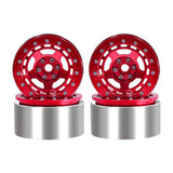 Maxbell 4Pcs RC Wheel Rim Set Replace Metal Wheel Rim Hub for D90 1:10 Scale Vehicle Red