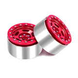 Maxbell 4Pcs RC Wheel Rim Set Replace Metal Wheel Rim Hub for D90 1:10 Scale Vehicle Red