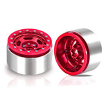 Maxbell 4Pcs RC Wheel Rim Set Replace Metal Wheel Rim Hub for D90 1:10 Scale Vehicle Red
