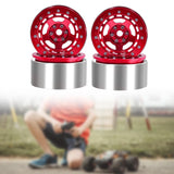 Maxbell 4Pcs RC Wheel Rim Set Replace Metal Wheel Rim Hub for D90 1:10 Scale Vehicle Red