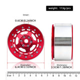 Maxbell 4Pcs RC Wheel Rim Set Replace Metal Wheel Rim Hub for D90 1:10 Scale Vehicle Red