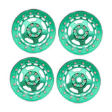 Maxbell 4Pcs RC Wheel Rim Set Replace Metal Wheel Rim Hub for D90 1:10 Scale Vehicle Green