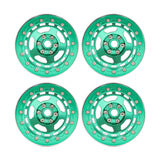 Maxbell 4Pcs RC Wheel Rim Set Replace Metal Wheel Rim Hub for D90 1:10 Scale Vehicle Green