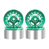 Maxbell 4Pcs RC Wheel Rim Set Replace Metal Wheel Rim Hub for D90 1:10 Scale Vehicle Green