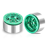 Maxbell 4Pcs RC Wheel Rim Set Replace Metal Wheel Rim Hub for D90 1:10 Scale Vehicle Green