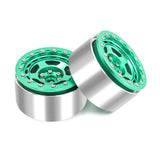Maxbell 4Pcs RC Wheel Rim Set Replace Metal Wheel Rim Hub for D90 1:10 Scale Vehicle Green