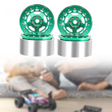 Maxbell 4Pcs RC Wheel Rim Set Replace Metal Wheel Rim Hub for D90 1:10 Scale Vehicle Green
