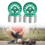 Maxbell 4Pcs RC Wheel Rim Set Replace Metal Wheel Rim Hub for D90 1:10 Scale Vehicle Green