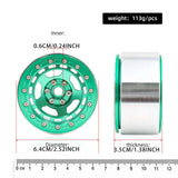 Maxbell 4Pcs RC Wheel Rim Set Replace Metal Wheel Rim Hub for D90 1:10 Scale Vehicle Green