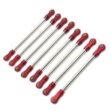 Maxbell 8Pcs Chassis Linkage Professional RC Chassis Link Rod for Yk4106 1/10 RC DIY red