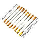Maxbell 8Pcs Chassis Linkage Professional RC Chassis Link Rod for Yk4106 1/10 RC DIY gold
