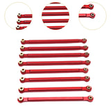 Maxbell 8x Chassis Fixing Rod RC Car Upgrade Accessories for 1:12 Scale RC Car MN128 red