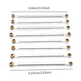 Maxbell 8x Chassis Fixing Rod RC Car Upgrade Accessories for 1:12 Scale RC Car MN128 silver