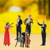 Maxbell 1:64 Scale Band Figurine Dioramas for Train Layout Micro Landscape DIY Scene Saxophonist