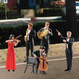 Maxbell 1:64 Scale Band Figurine Dioramas for Train Layout Micro Landscape DIY Scene Saxophonist