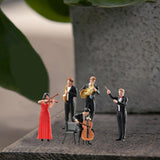 Maxbell 1:64 Scale Band Figurine Dioramas for Train Layout Micro Landscape DIY Scene Saxophonist