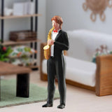 Maxbell 1:64 Scale Band Figurine Dioramas for Train Layout Micro Landscape DIY Scene Saxophonist
